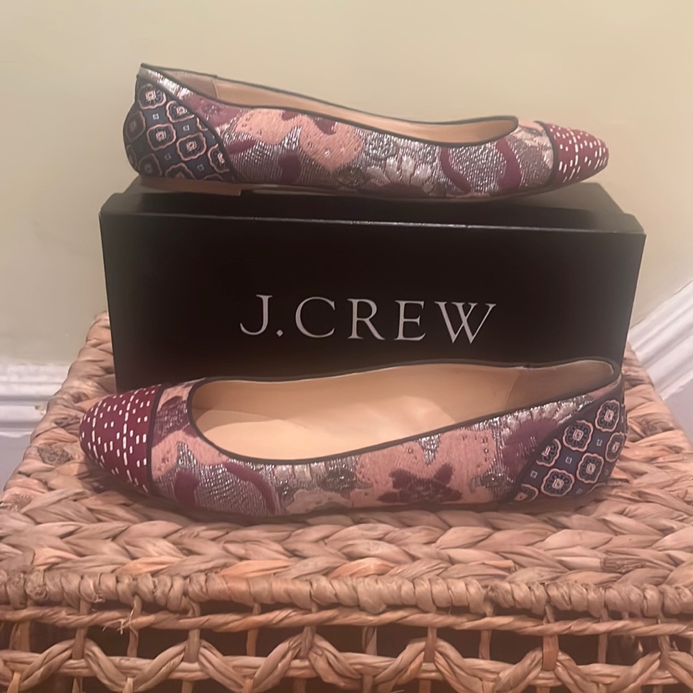 Jcrew Nora printed cap toe ballet flats 10